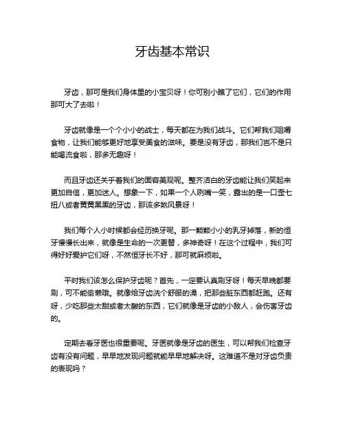 牙齿基本常识