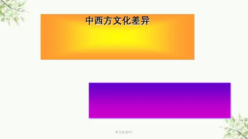 中西方文化差异课件