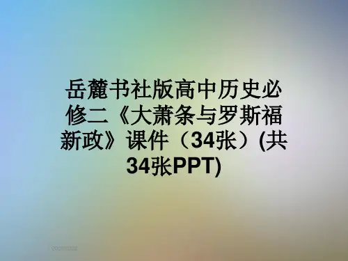 岳麓书社版高中历史必修二《大萧条与罗斯福新政》课件(34张)(共34张PPT)