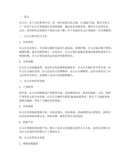 社会实践报告台儿庄发展