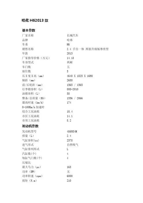 哈弗H62013款