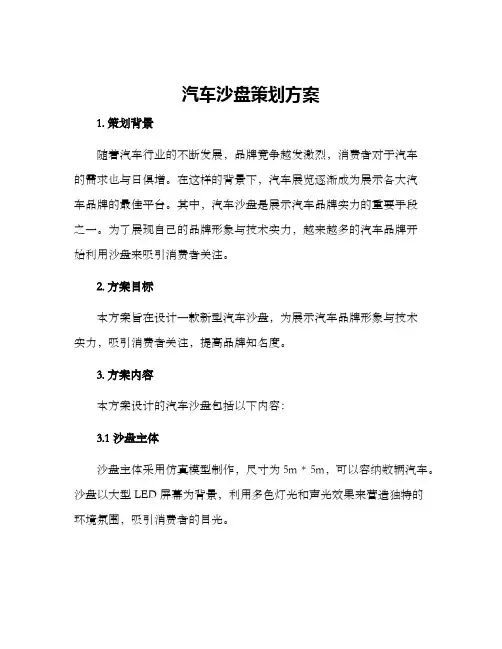 汽车沙盘策划方案