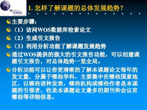 自学-WOS使用技巧