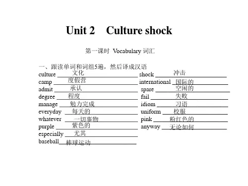 【最新】牛津深圳版九年级英语下册Unit 2 Culture shock精品课件