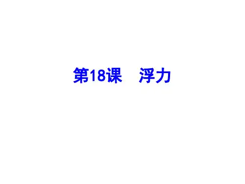 浙教九年级科学复习第18课  浮力(共33张PPT)