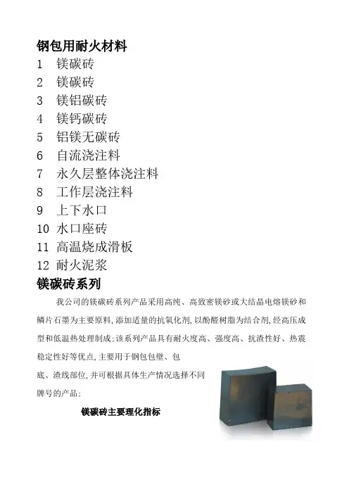 钢包用耐火材料