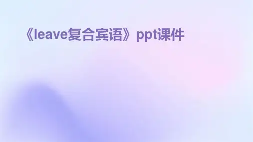 《leave复合宾语》课件
