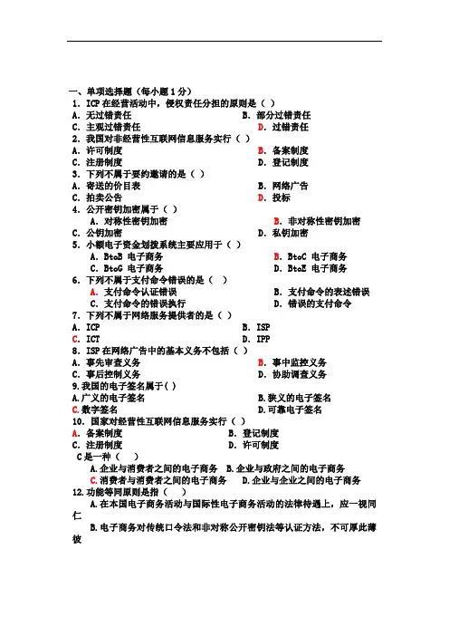 电子商务法试题(1)