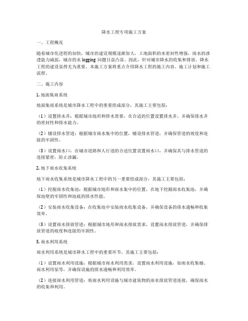 降水工程专项施工方案