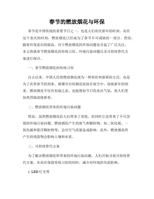 春节的燃放烟花与环保