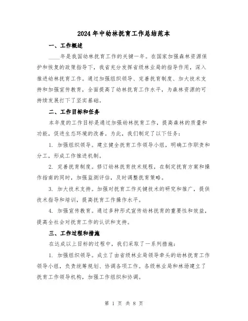 2024年中幼林抚育工作总结范本（3篇）
