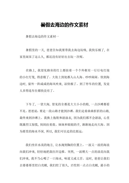 暑假去海边的作文素材