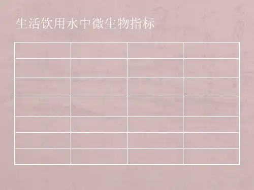 饮用水微生物检测