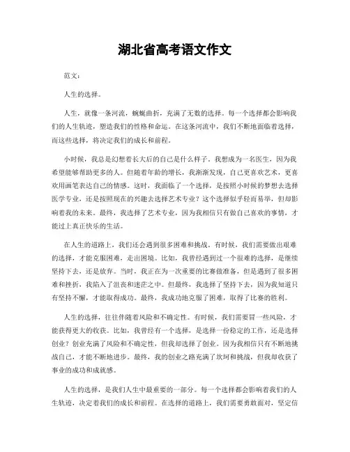 湖北省高考语文作文