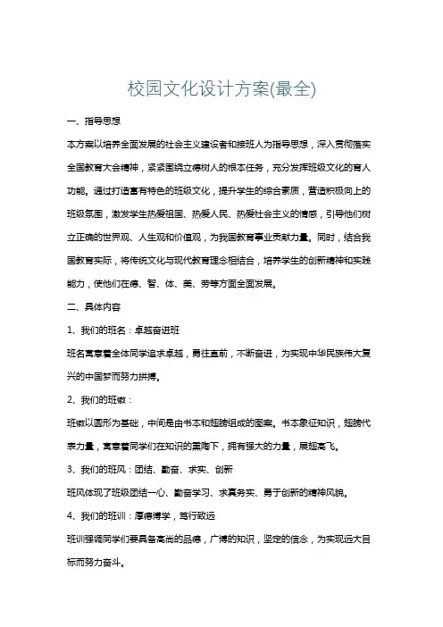 校园文化设计方案(最全)