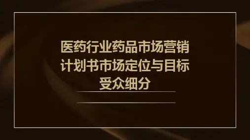 医药行业药品市场营销计划书市场定位与目标受众细分