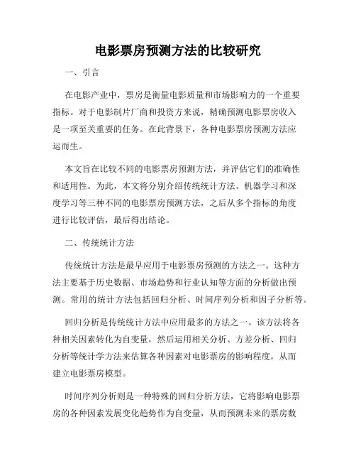 电影票房预测方法的比较研究