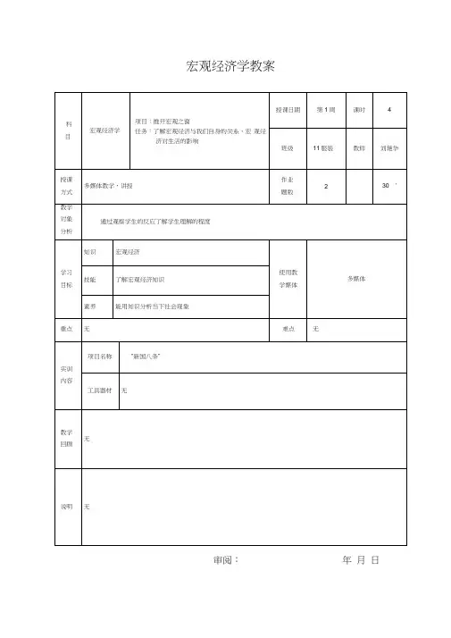 第1周宏观经济学教案