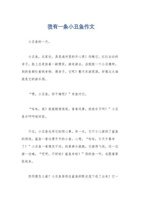 我有一条小丑鱼作文