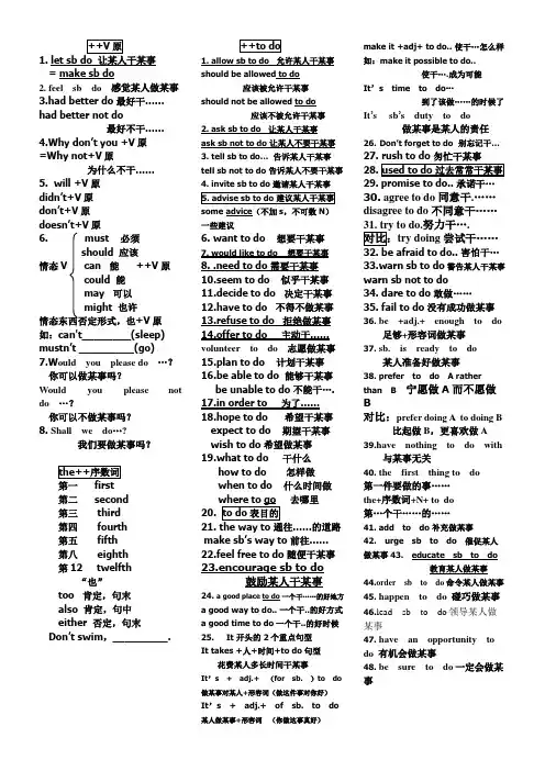 中考英语常考动词的用法