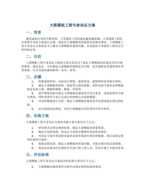 大梁模板工程专家论证方案