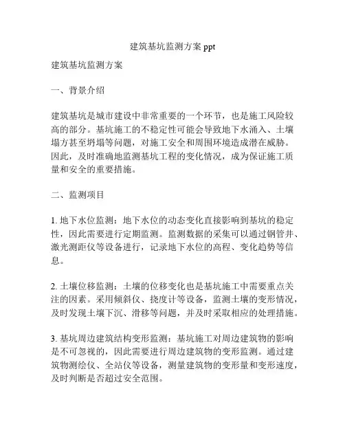 建筑基坑监测方案ppt