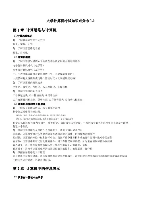 计算机计算思维考试提纲知识点总结(青岛理工大学)