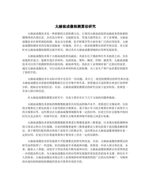 太赫兹成像检测算法研究