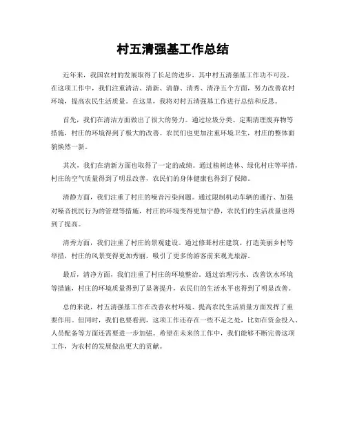 村五清强基工作总结