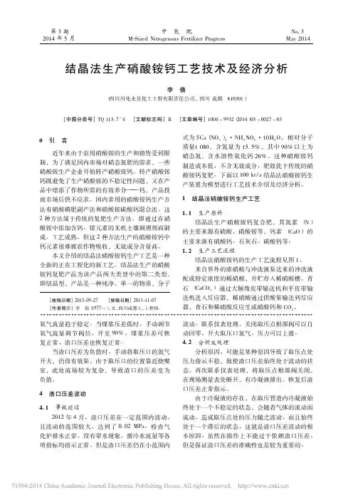 结晶法生产硝酸铵钙工艺技术及经济分析