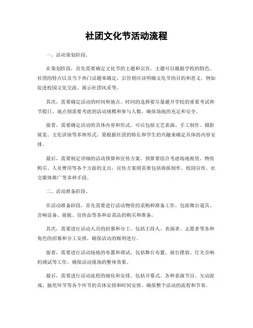 社团文化节活动流程