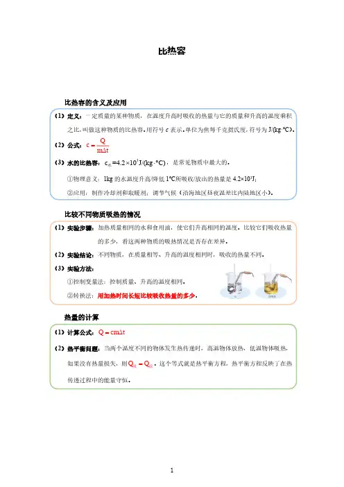 比热容--精练题(含答案与解析)