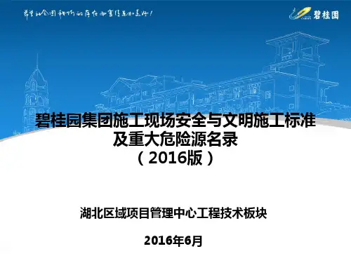 05碧桂园集团施工现场安全与文明施工标准及重大危险源公示(2016)