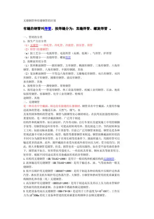 无缝钢管和有缝钢管的区别