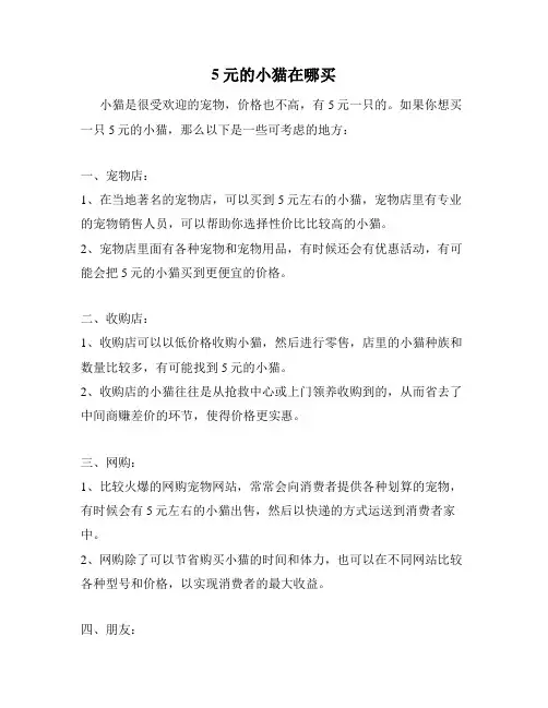 5元的小猫在哪买