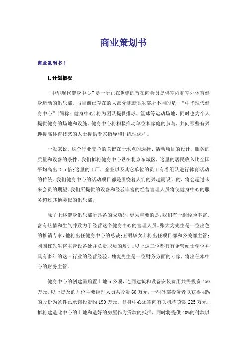 商业策划书