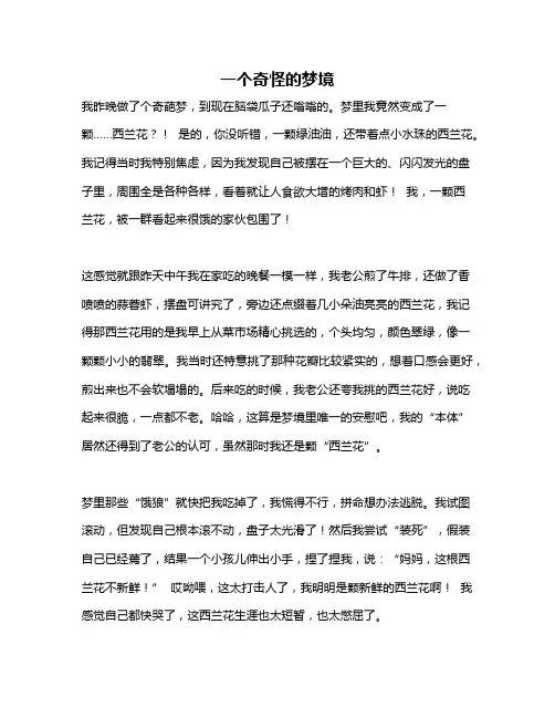 作文《一个奇怪的梦境》