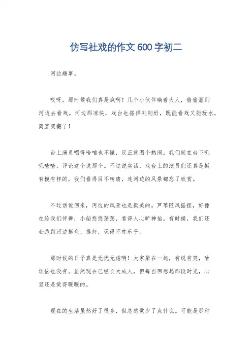 仿写社戏的作文600字初二
