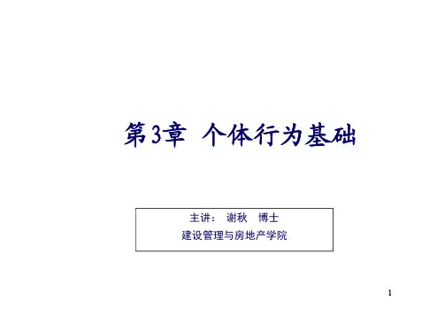 第3讲 个体行为基础