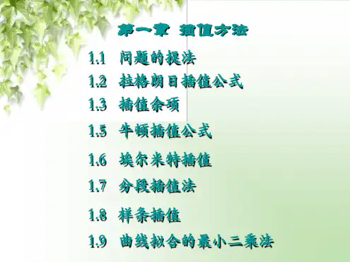 计算方法1插值方法