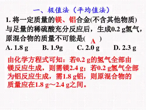 九年级化学计算— 技巧性计算题 课件(20张PPT)