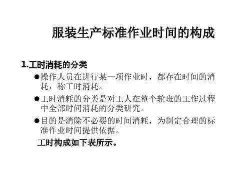 服装生产标准作业时间的构成