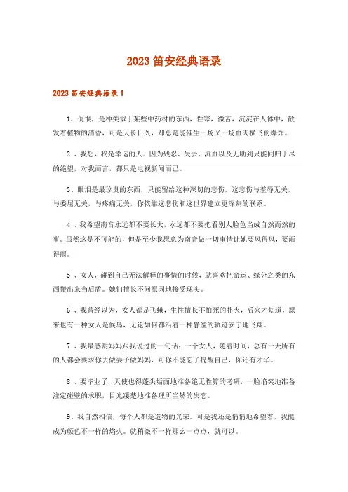 2023笛安经典语录