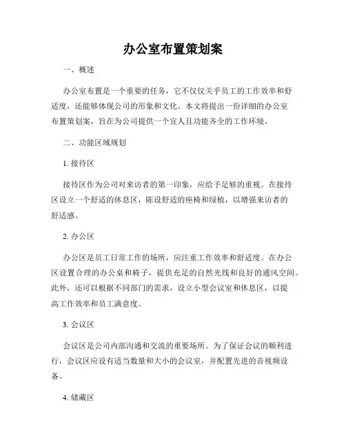 办公室布置策划案