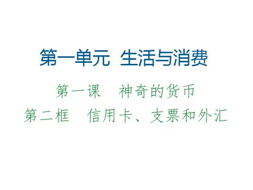 高中思想政治信用卡 支票和外汇优秀课件