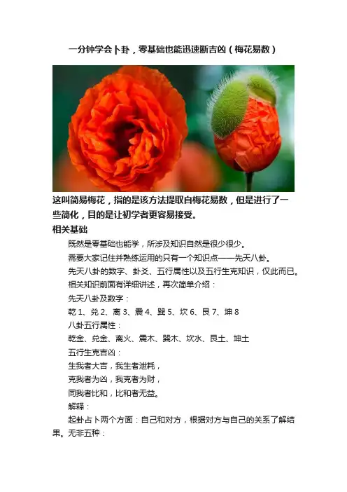 一分钟学会卜卦，零基础也能迅速断吉凶（梅花易数）