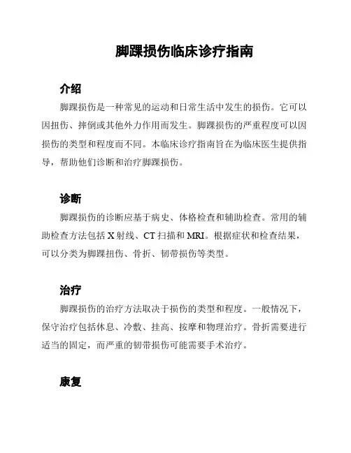 脚踝损伤临床诊疗指南