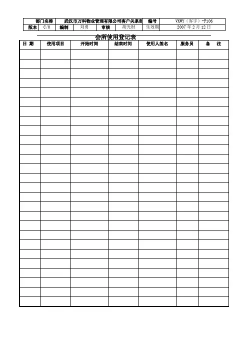 VKWY(客字)-F106会所使用登记表.doc