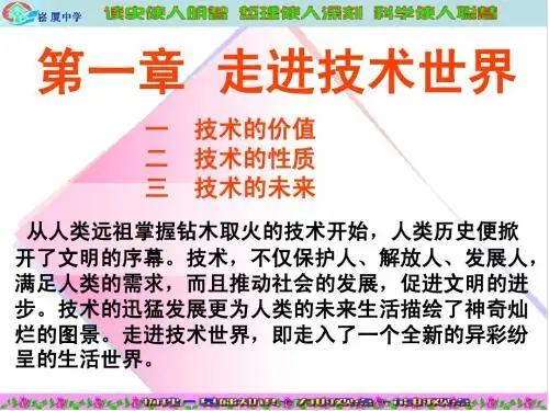 第一章 走进技术世界(第一节 技术的价值)