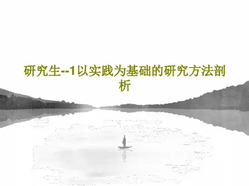 研究生--1以实践为基础的研究方法剖析共38页